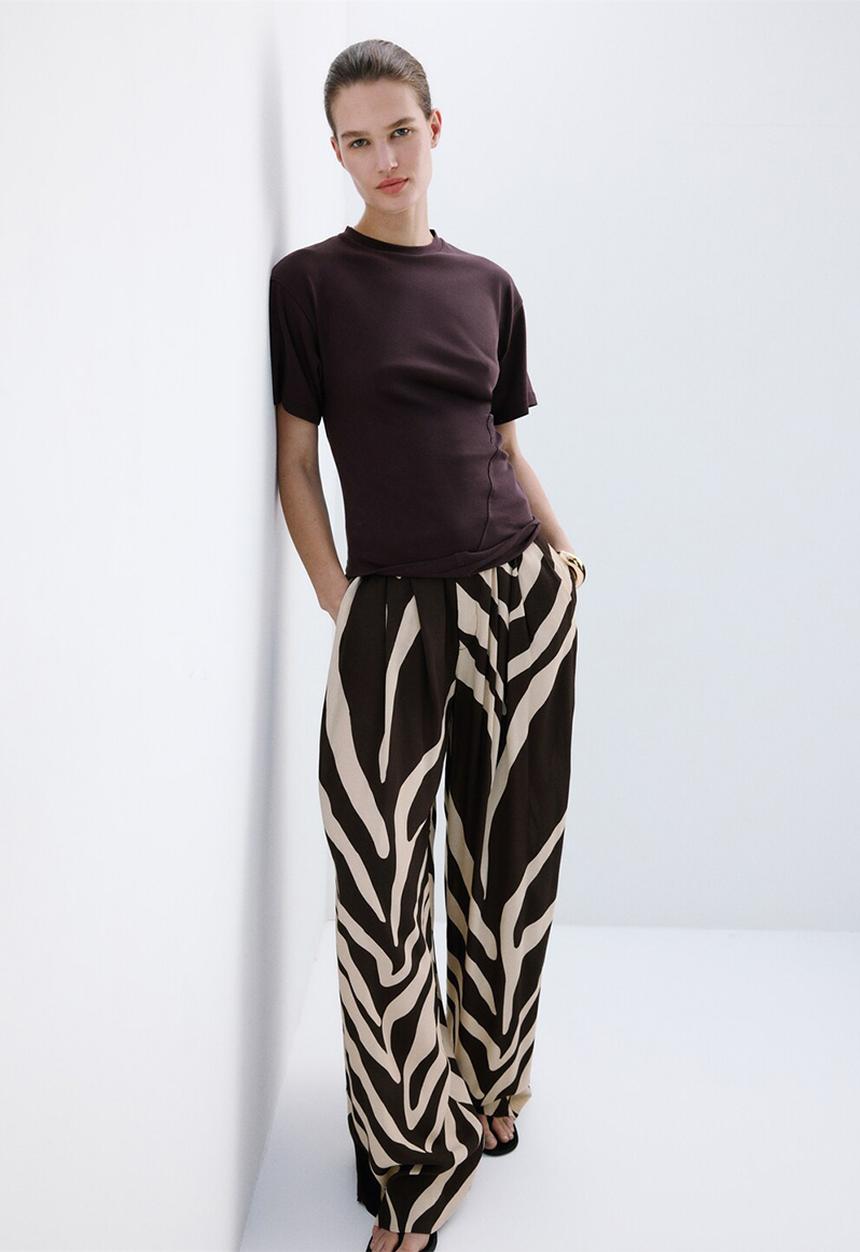 MANGO - Trousers cuca - brown