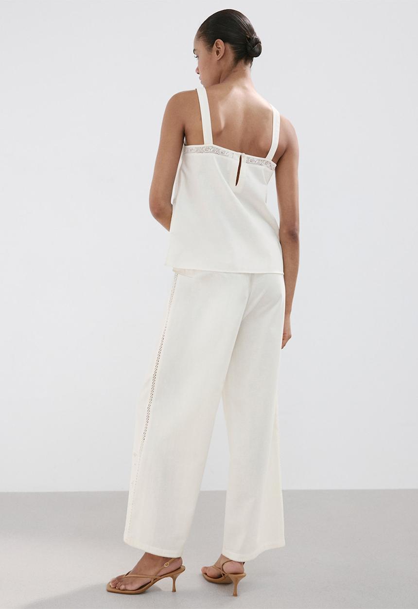 MANGO - Trousers daria - natural