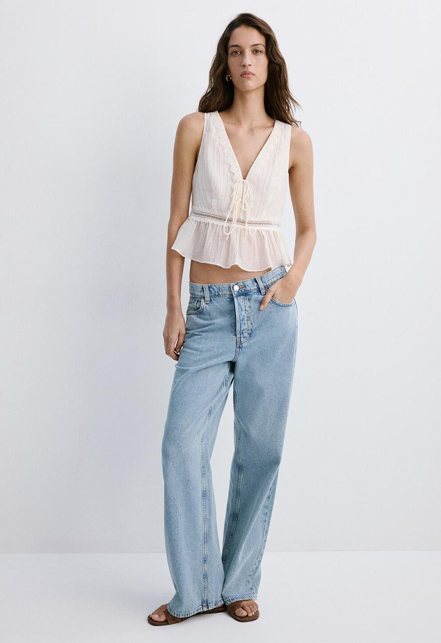 MANGO - Top elena - light beige