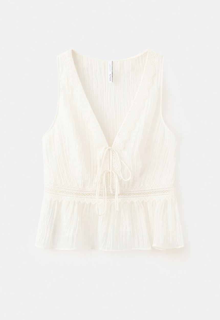 MANGO - Top elena - light beige