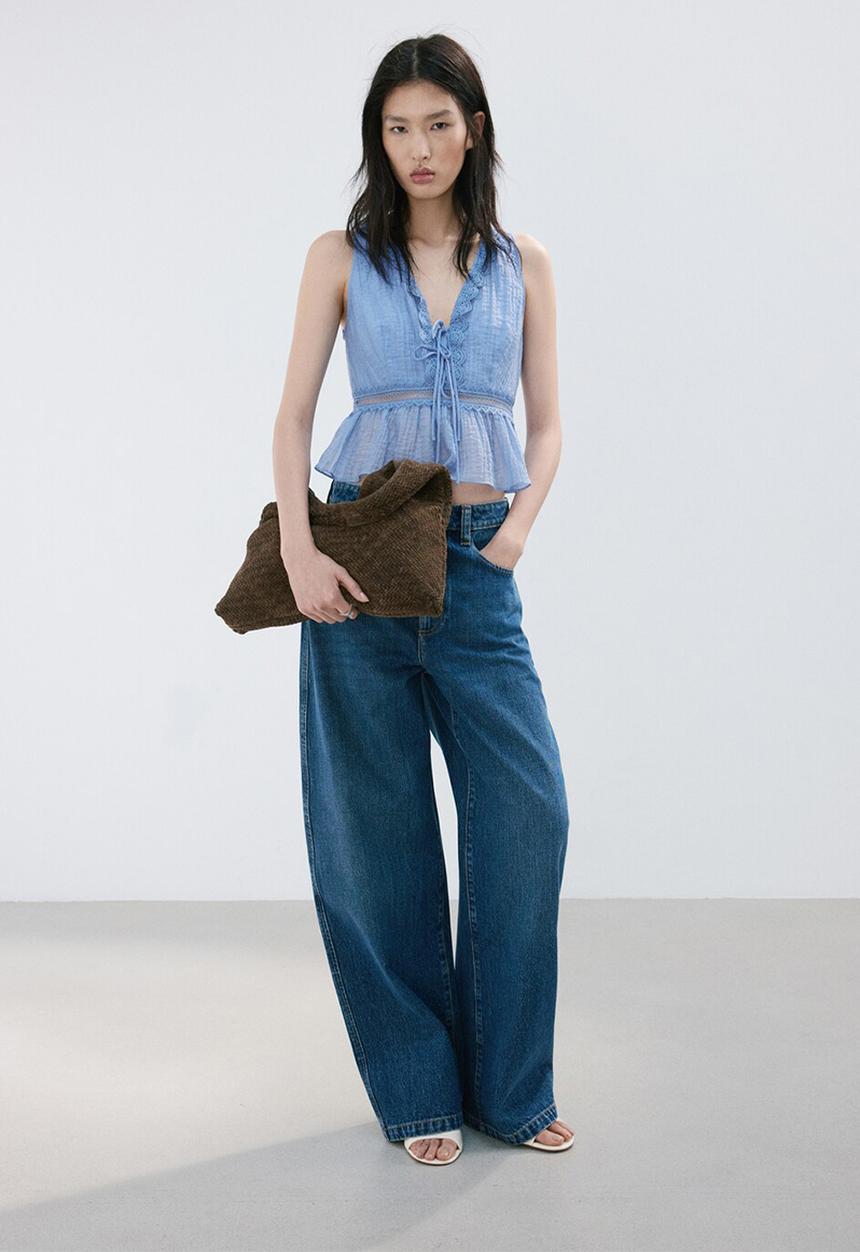 MANGO - Top elena - light/pastel blue
