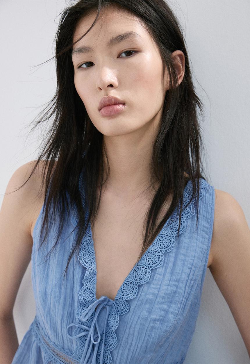 MANGO - Top elena - light/pastel blue