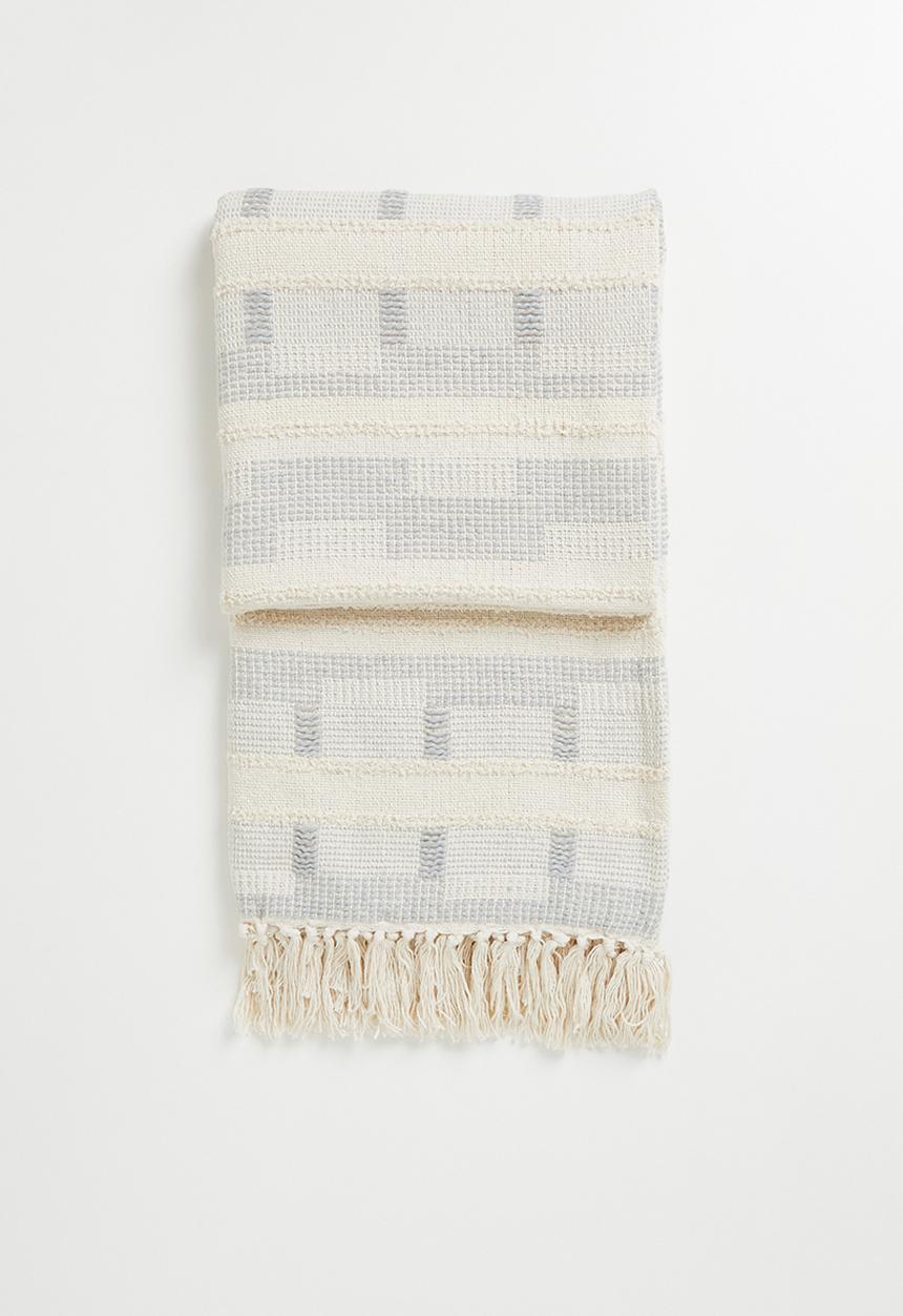 Sixth Floor - Cotton Geo Tufted Woven Throw - Grey