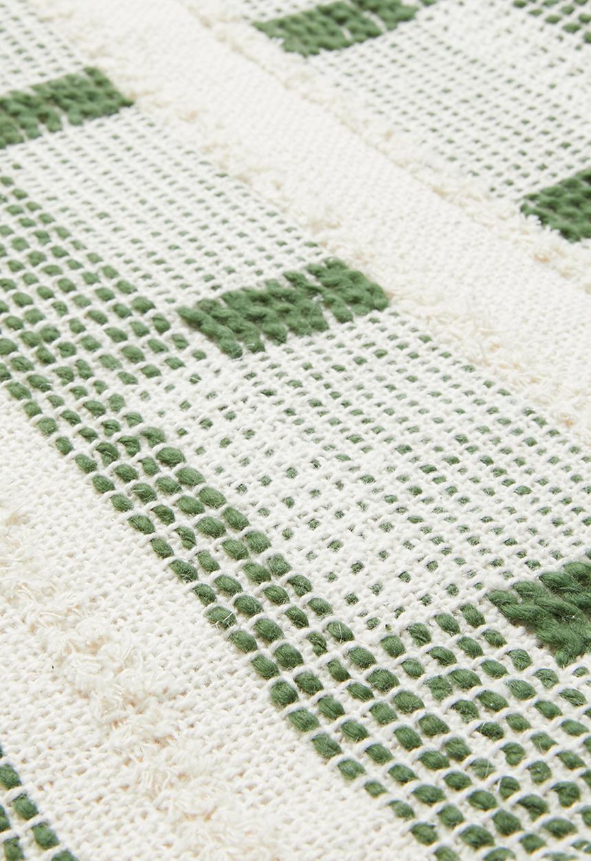 Sixth Floor - Cotton Geo Tufted Woven Throw - Olive