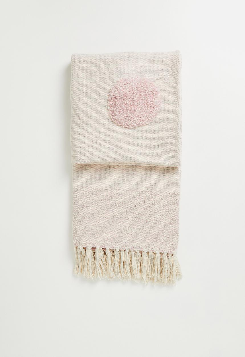Sixth Floor - Cotton Woven Spot Tufted Throw - Pink