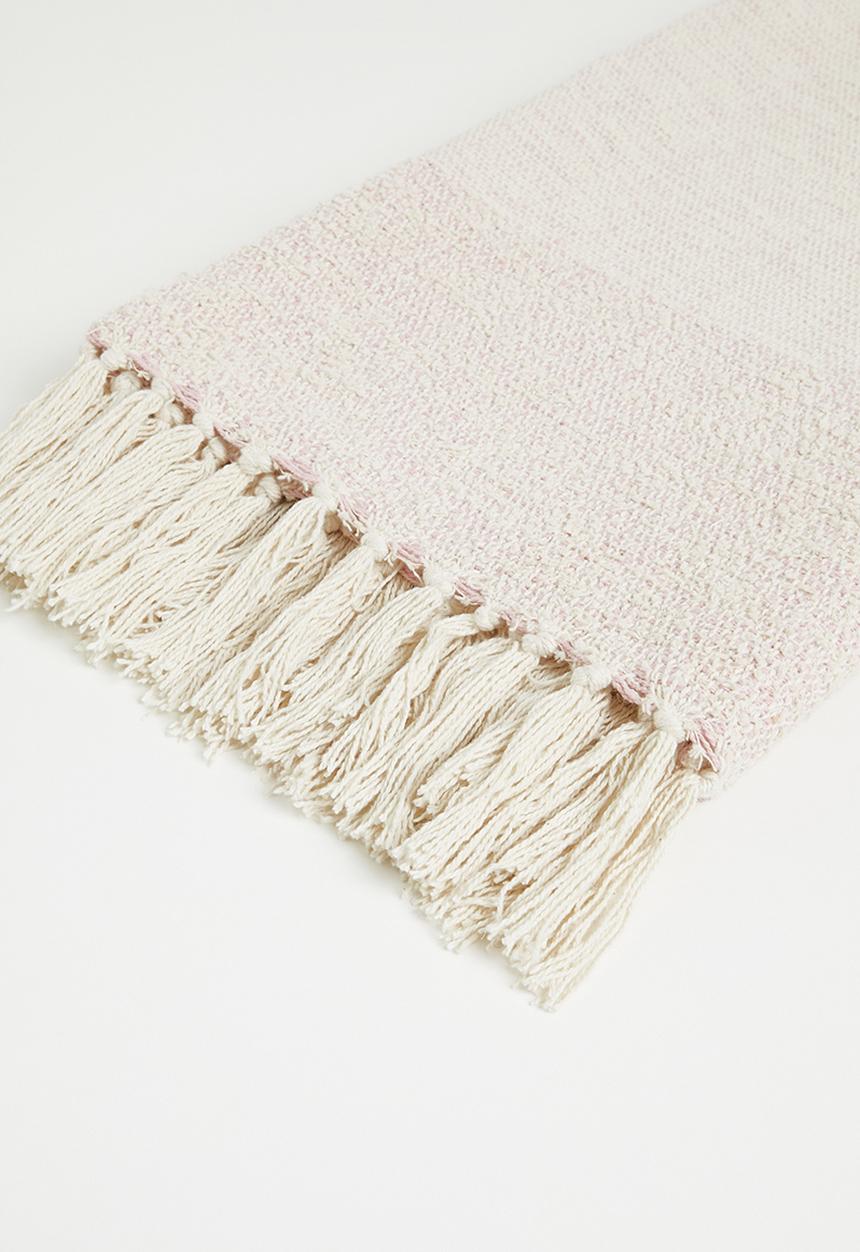 Sixth Floor - Cotton Woven Spot Tufted Throw - Pink