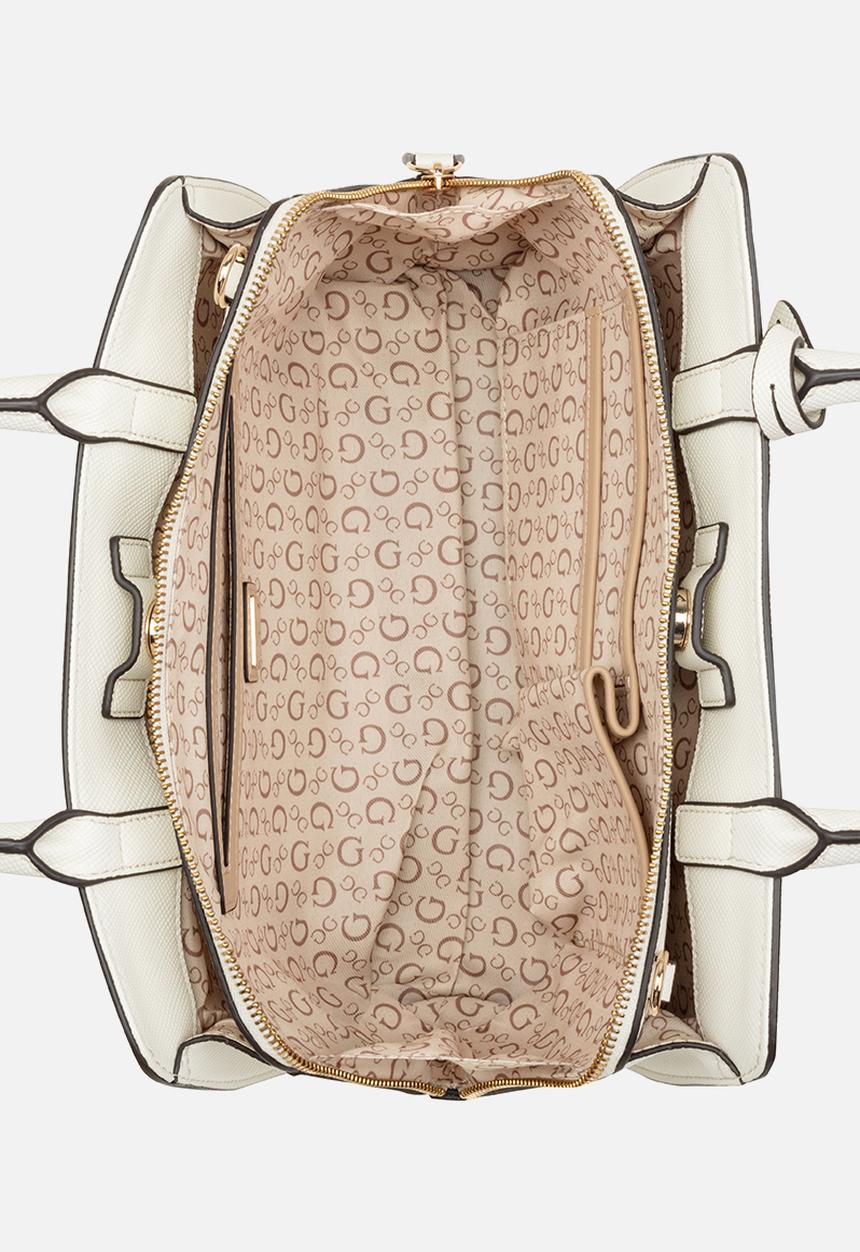 GUESS - Cadence Satchel Bag - Cream