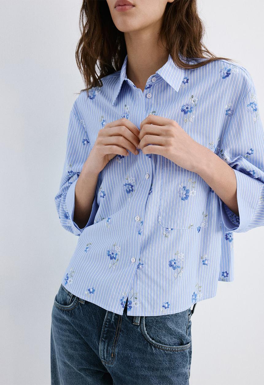 MANGO - Shirt florix - light/pastel blue