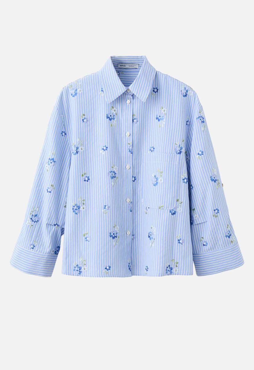 MANGO - Shirt florix - light/pastel blue