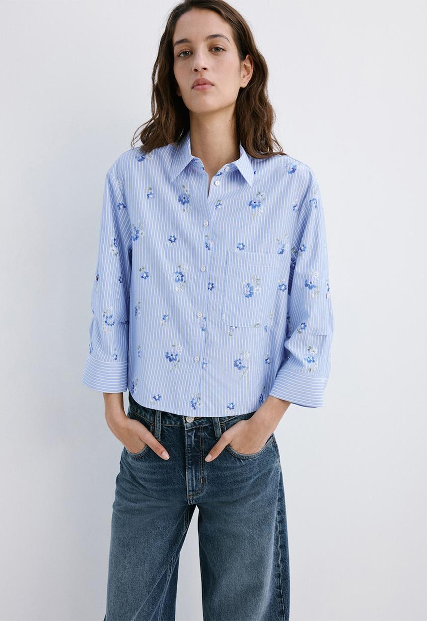 MANGO - Shirt florix - light/pastel blue