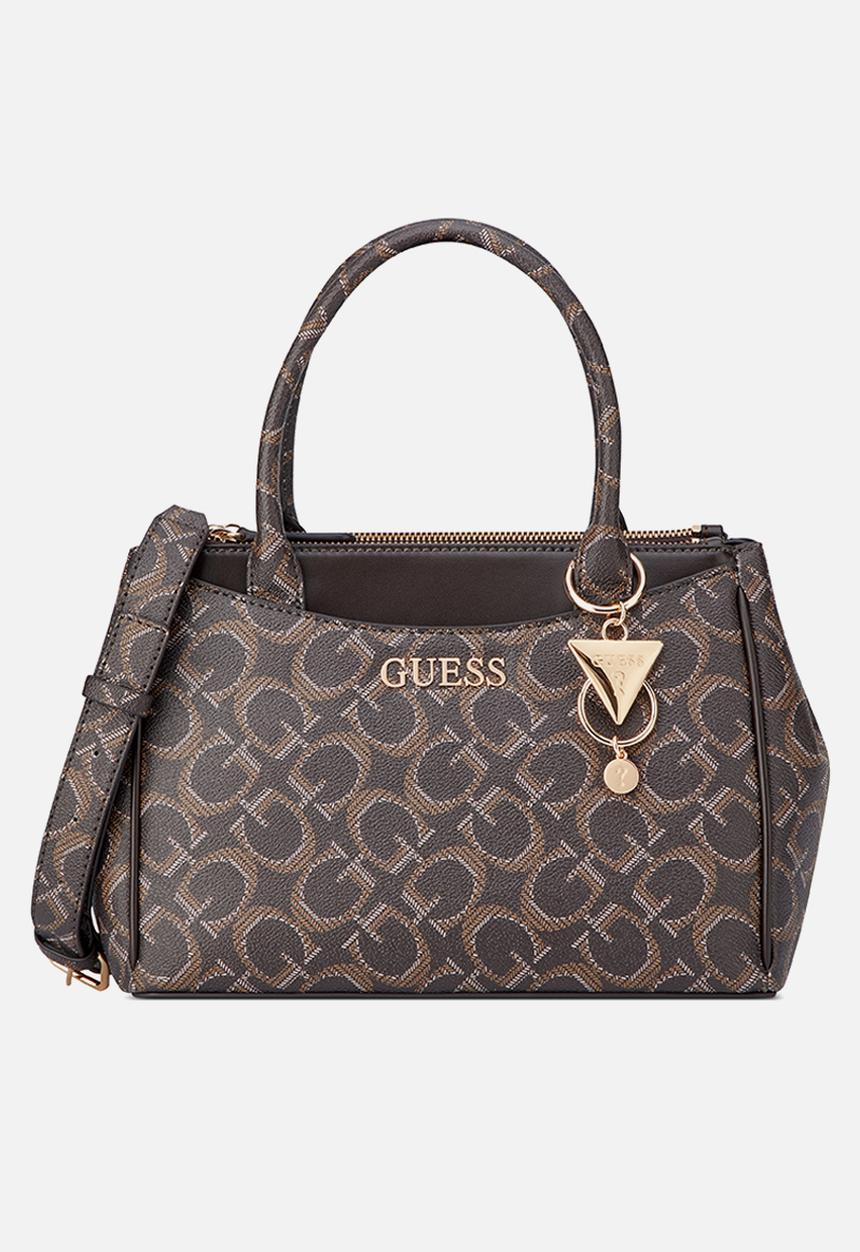 GUESS - Elliot Satchel Bag - Brown