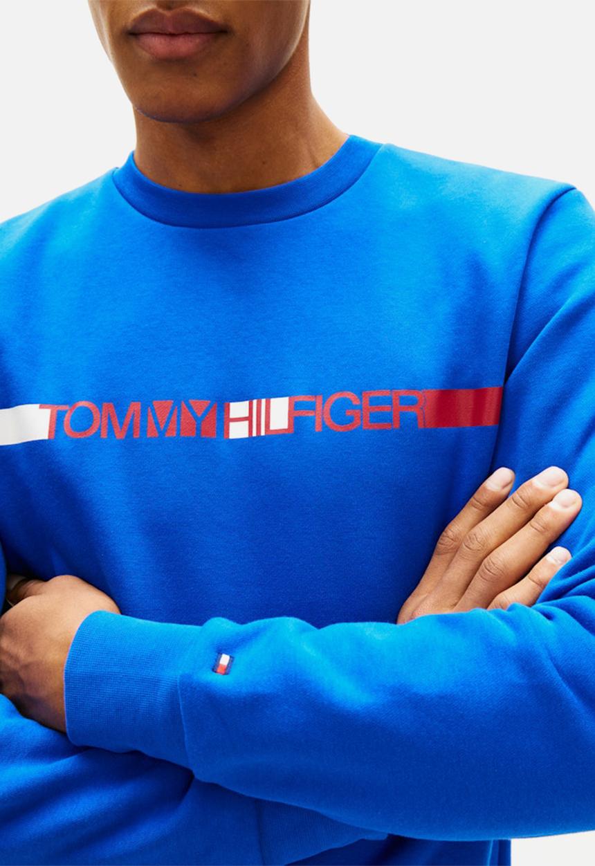 Tommy Hilfiger - BRAND LOVE TR STRIPE SWEATSHIRT - Regal Blue