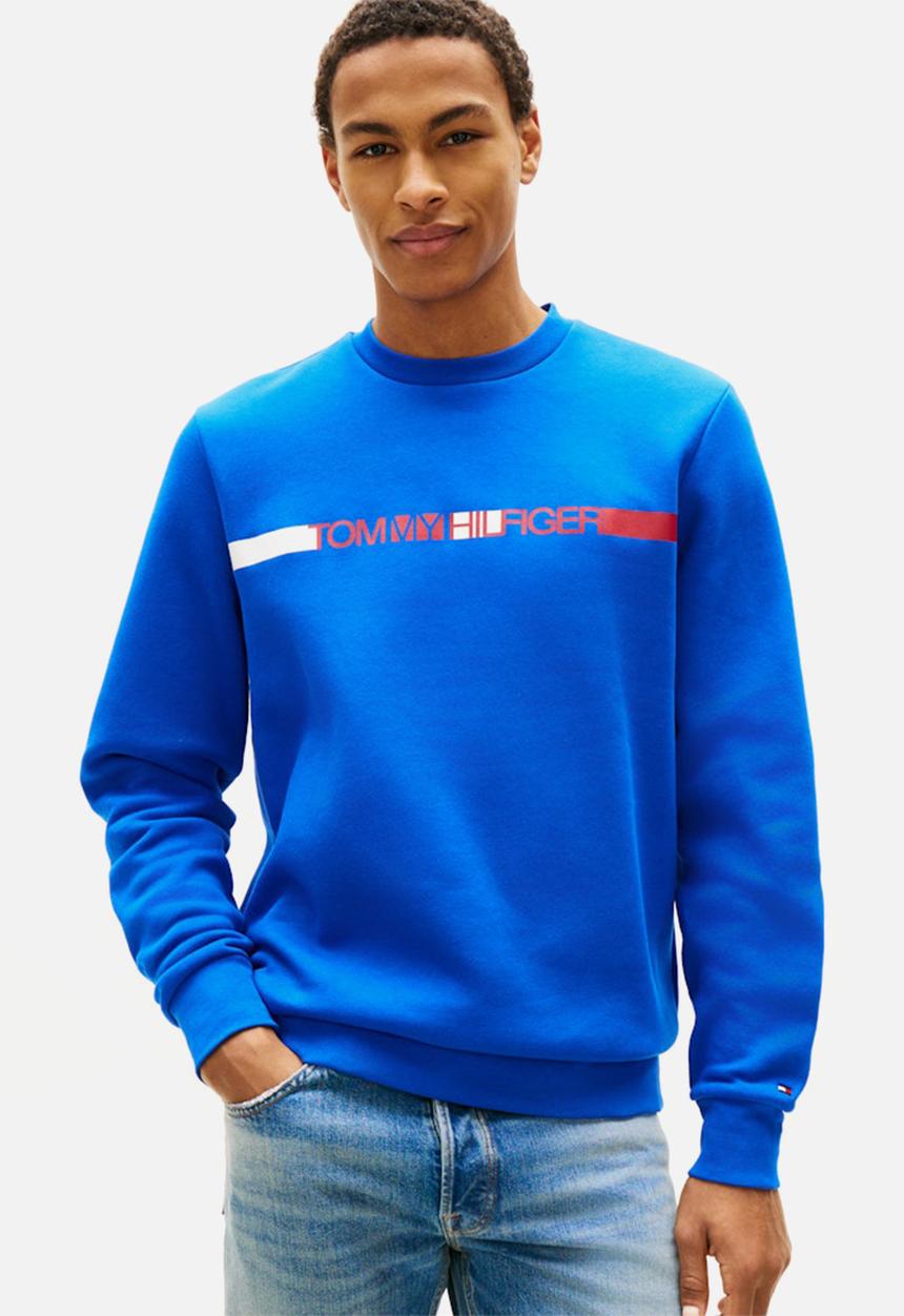 Tommy Hilfiger - BRAND LOVE TR STRIPE SWEATSHIRT - Regal Blue