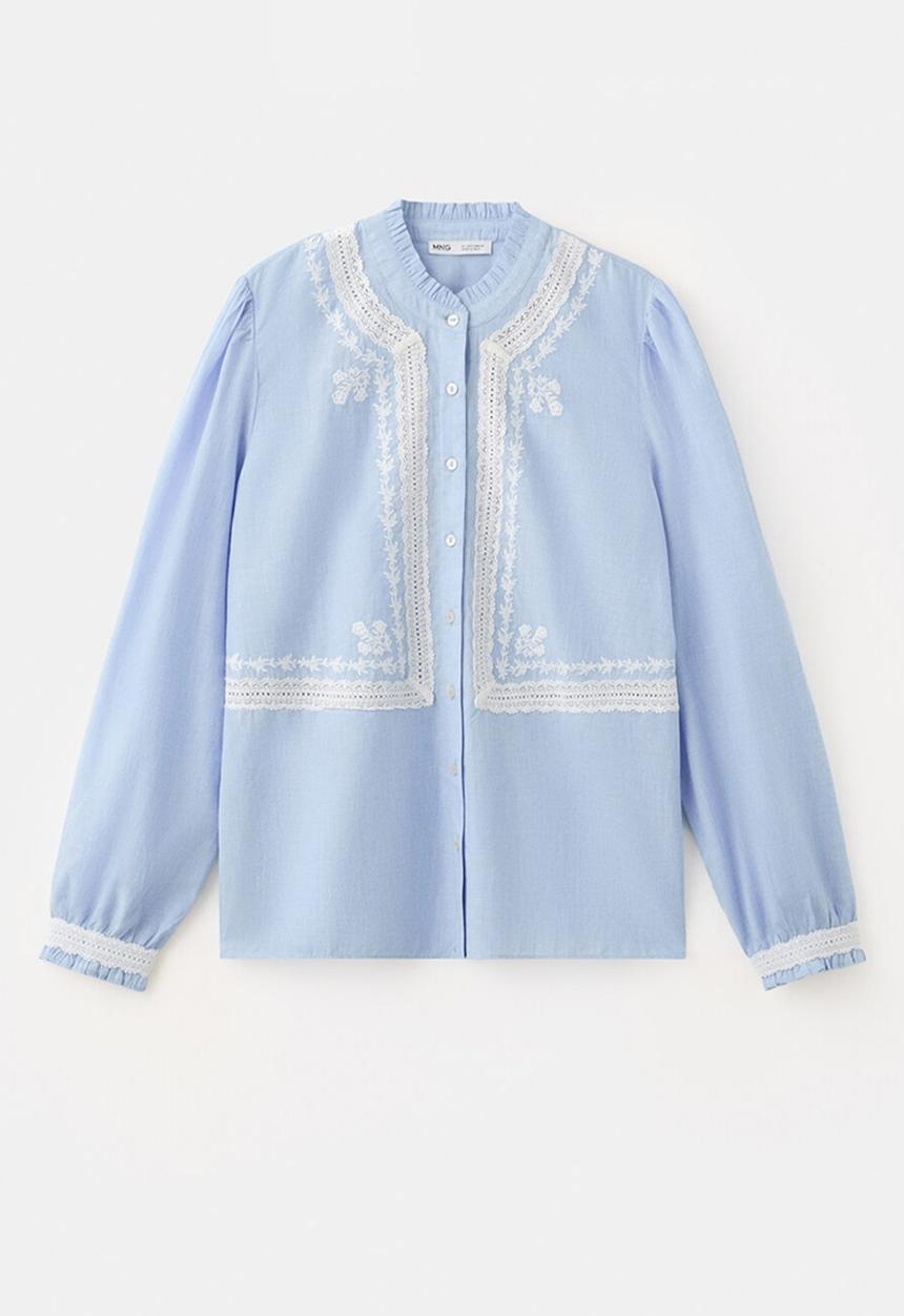 MANGO - Shirt leonine - light/pastel blue
