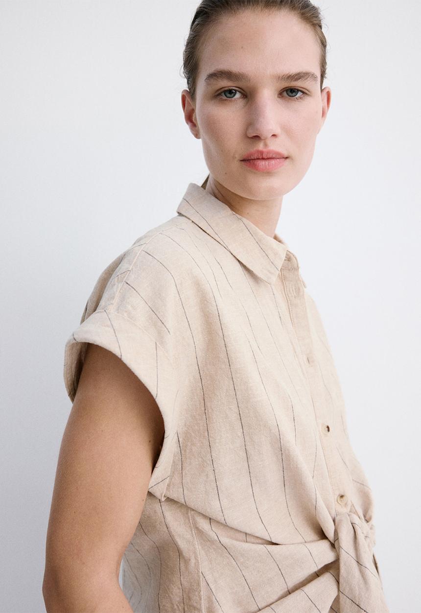 MANGO - Shirt zede - brown
