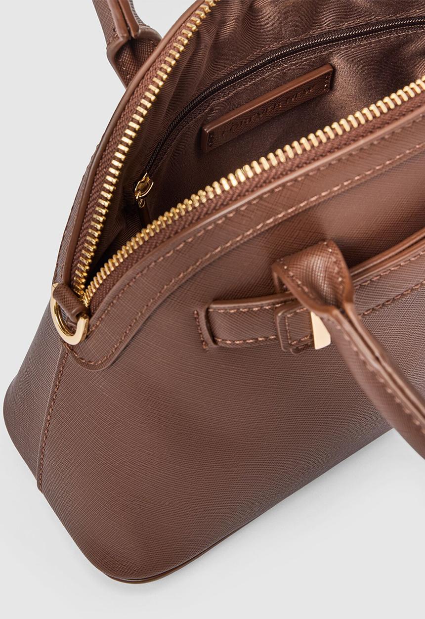 Forever New - Indiana bowler bag - chocolate saffiano