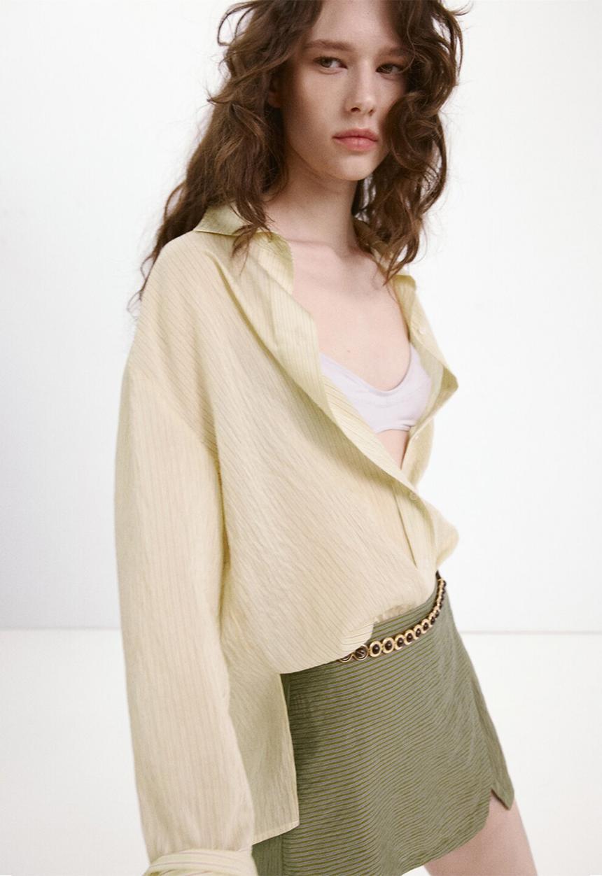 MANGO - Shirt ketina - green
