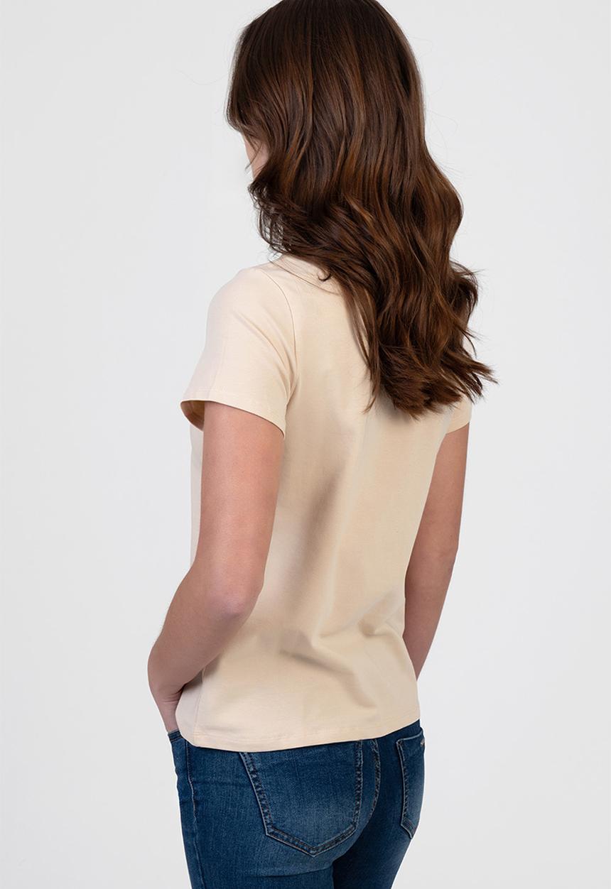 SISSY BOY - Rumours: Regular Fit Pearl And Bling Logo Top - Stone