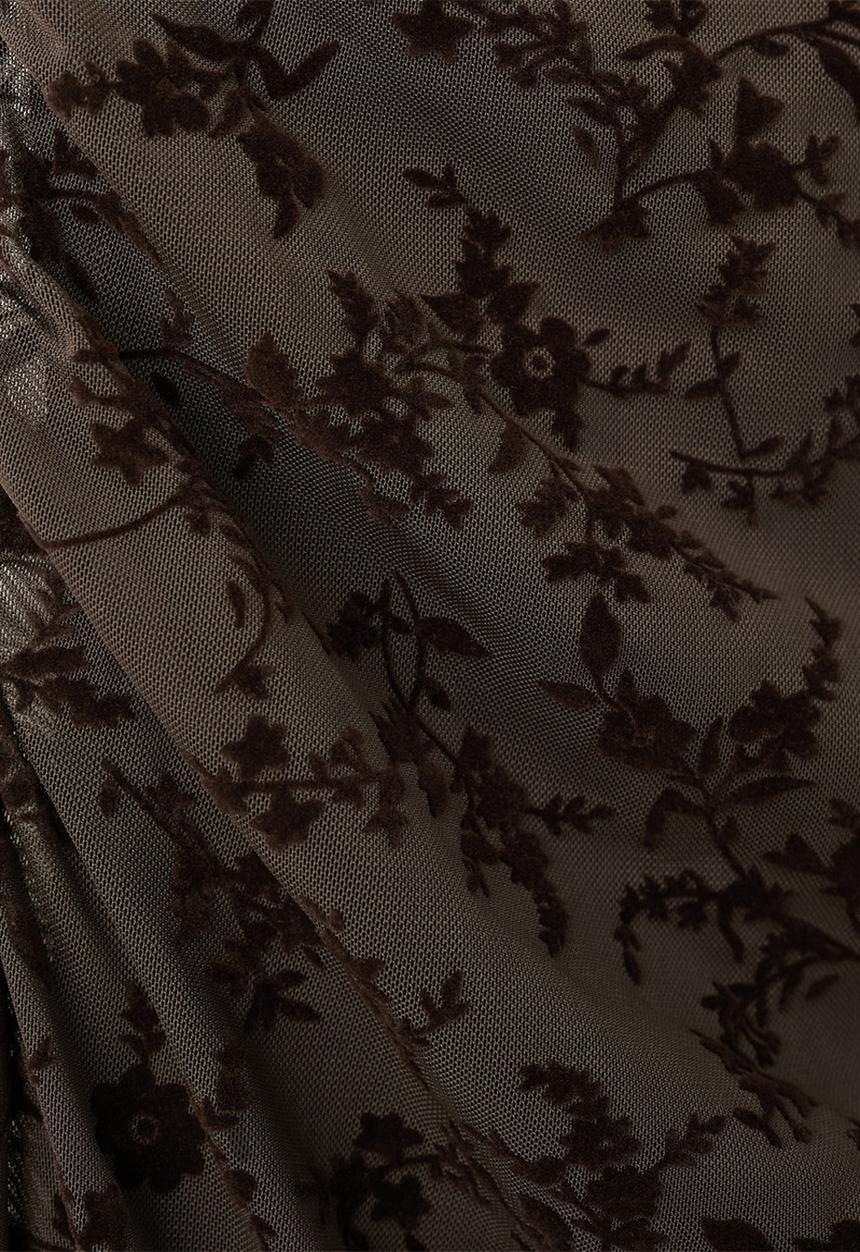 MANGO - Dress velour - brown