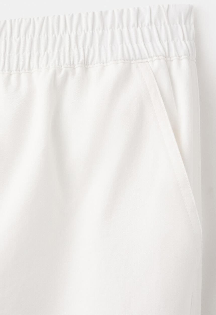 MANGO - Trousers maloon - white