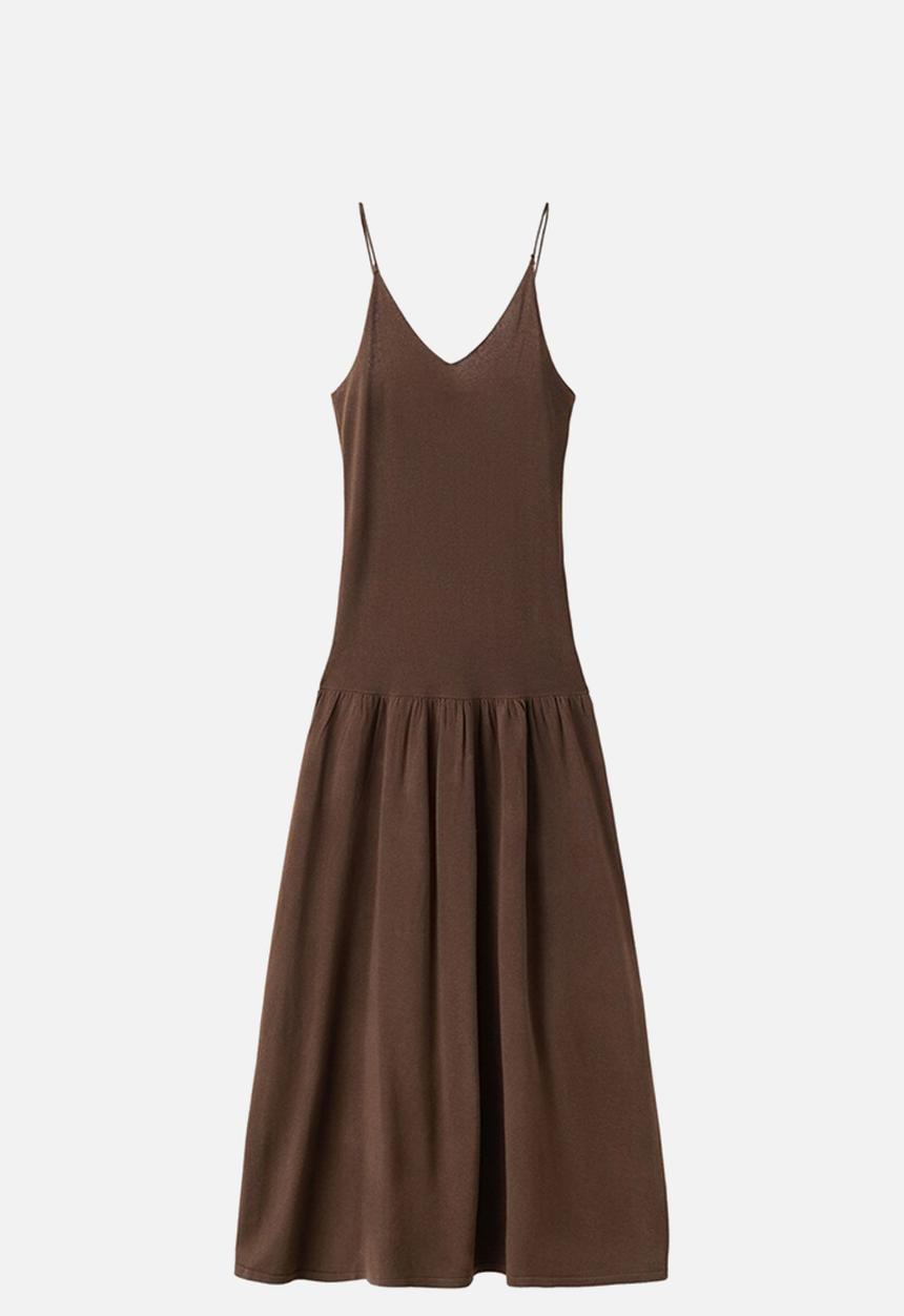 MANGO - Dress aurora - dark brown