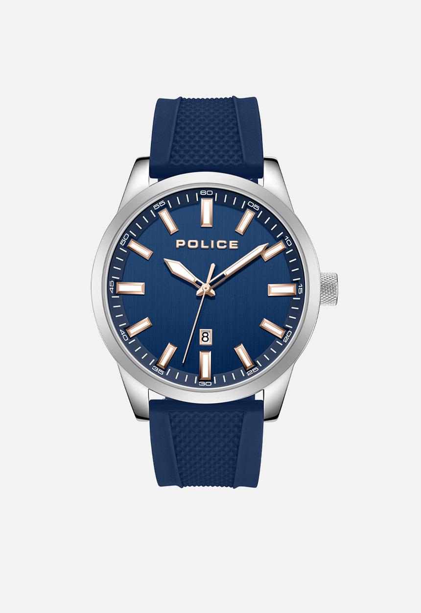 Police - Steel case Blue Dial Silicone Strap - Blue
