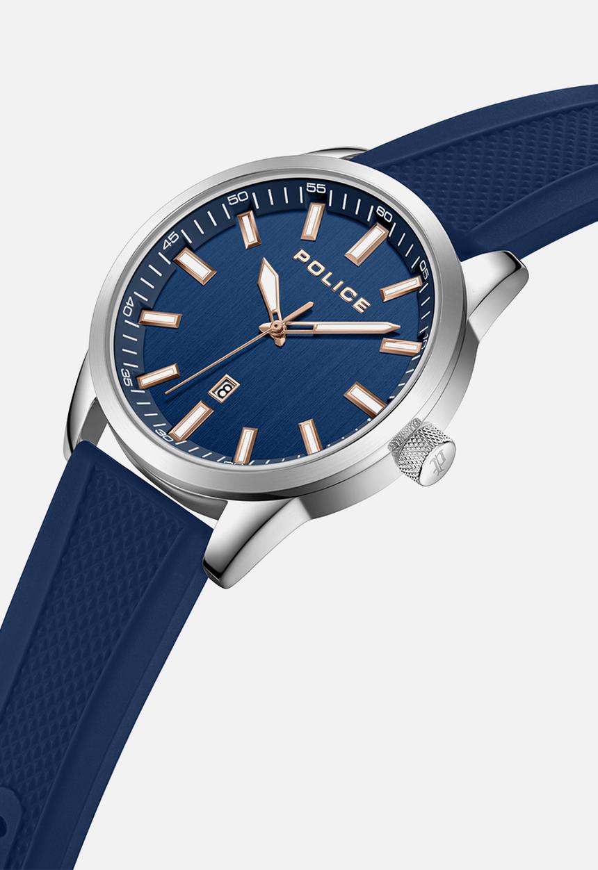 Police - Steel case Blue Dial Silicone Strap - Blue