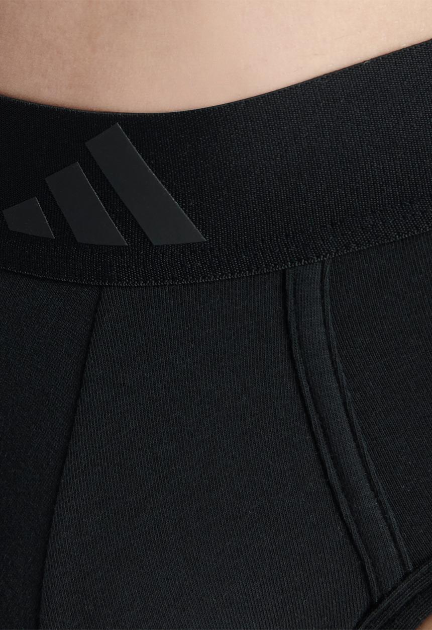 adidas Performance - 3 Stripes - Active Flex Cotton -2PK Low Rise Brief - Black&White