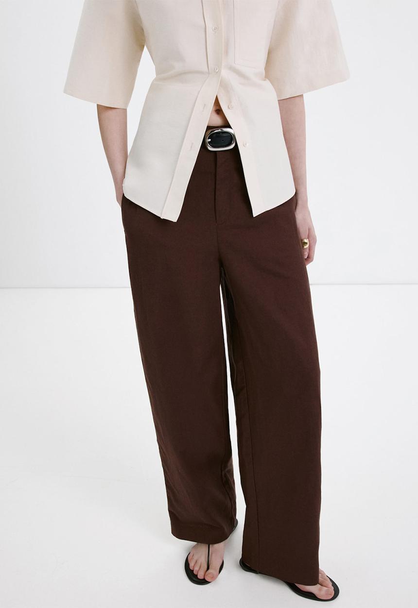 MANGO - Trousers barrie - dark brown