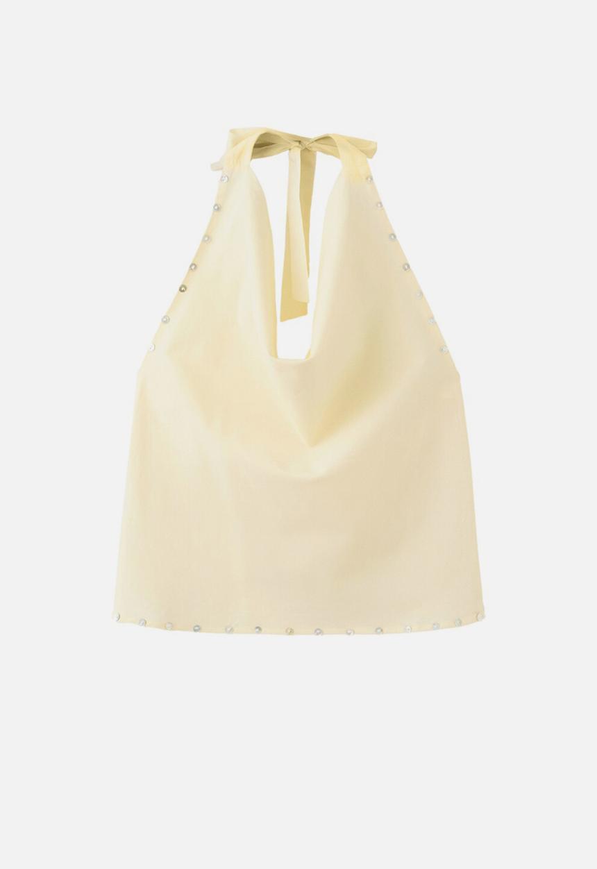 MANGO - Top playa- light/pastel yellow