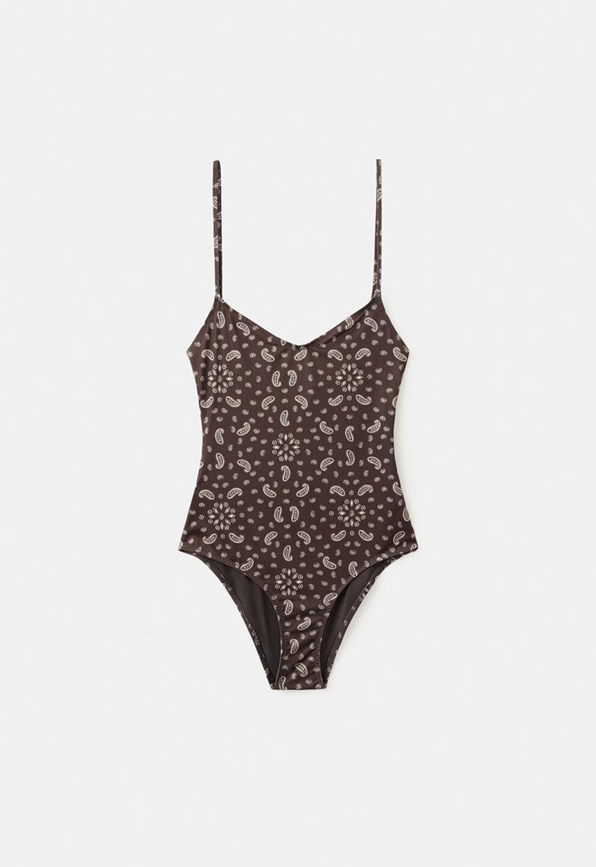 MANGO - Swimsuit bandano- brown