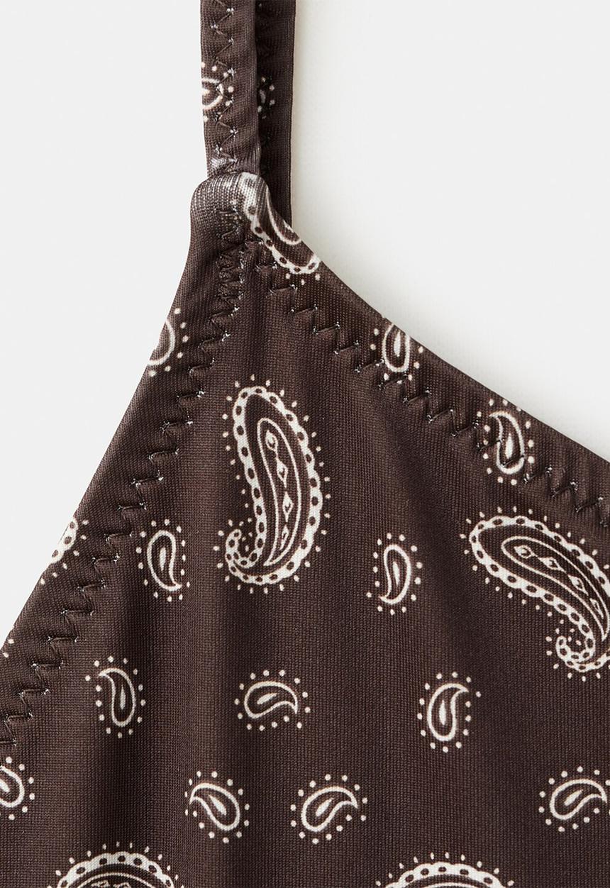 MANGO - Swimsuit bandano- brown