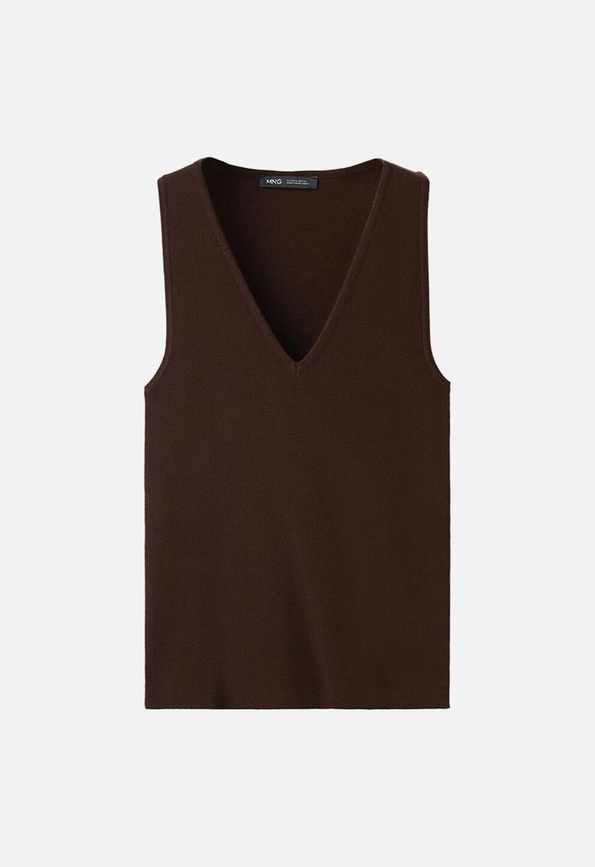 MANGO - Top beixamel - dark brown