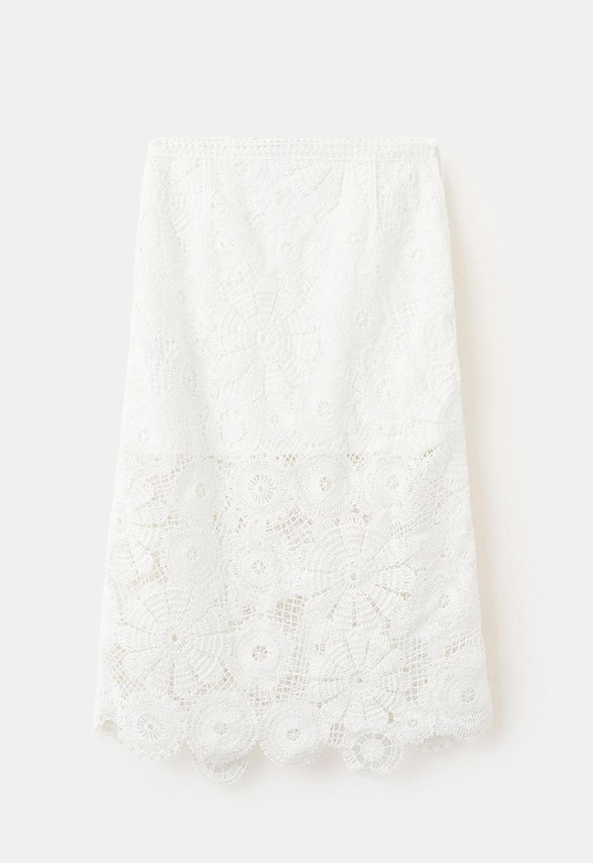 MANGO - Skirt garden - natural