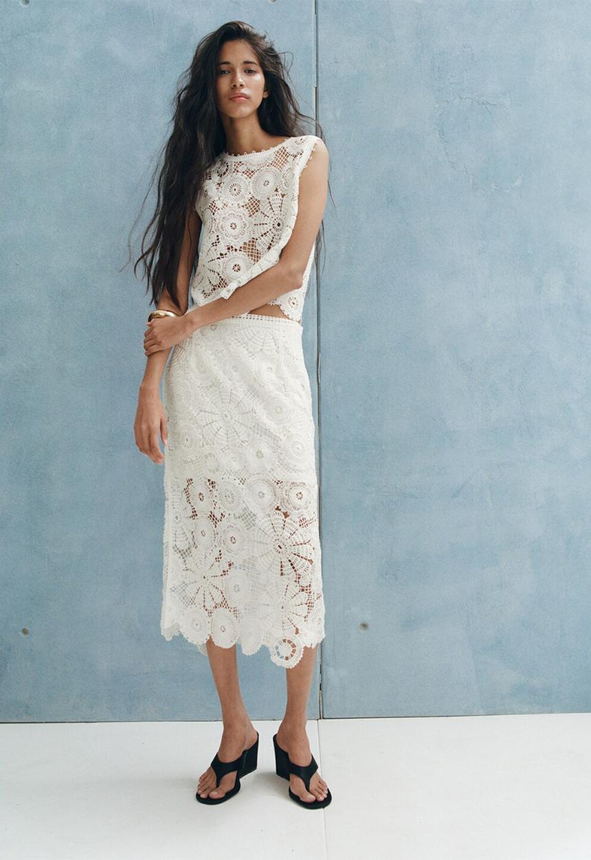 MANGO - Skirt garden - natural