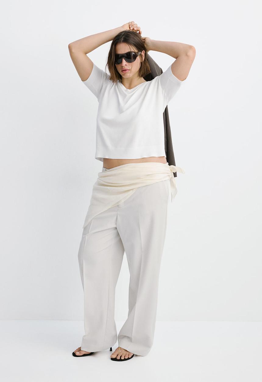 MANGO - Plus sweater escudell - white