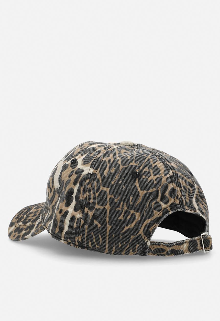Tessa Design - Livia Leopard Print Peak Cap-Brown