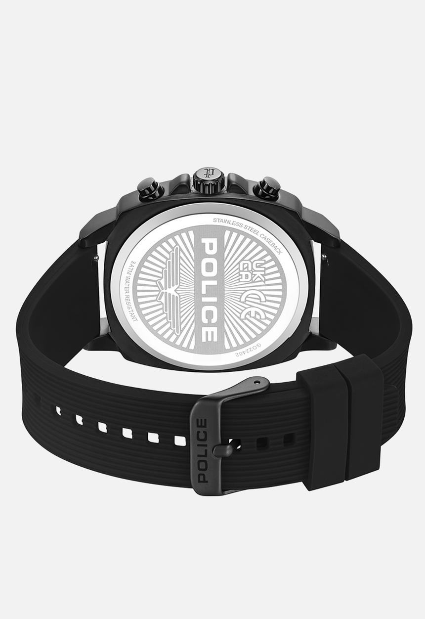Police - Ip Black Case Green Dial Silicone Strap - Black