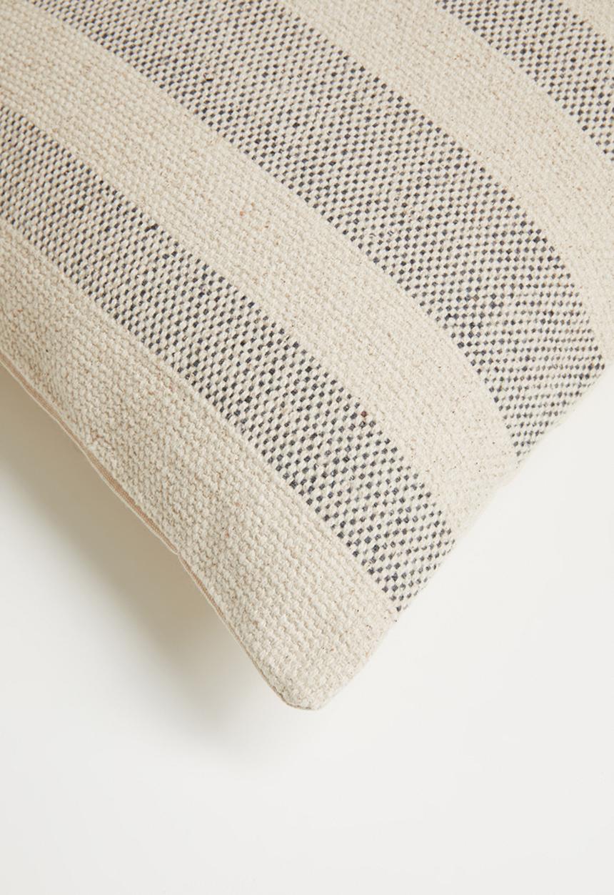 Sixth Floor - Rowan Stripe Cushion Cover - Grey & Neutral