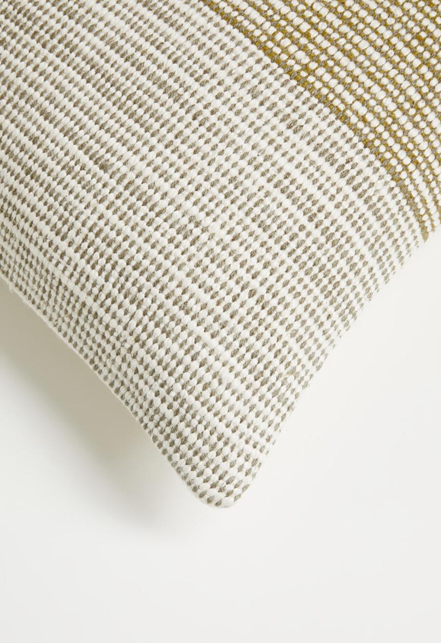 Sixth Floor - Cotton Woven Wool Blend Striped Cushion Cover - Mustard