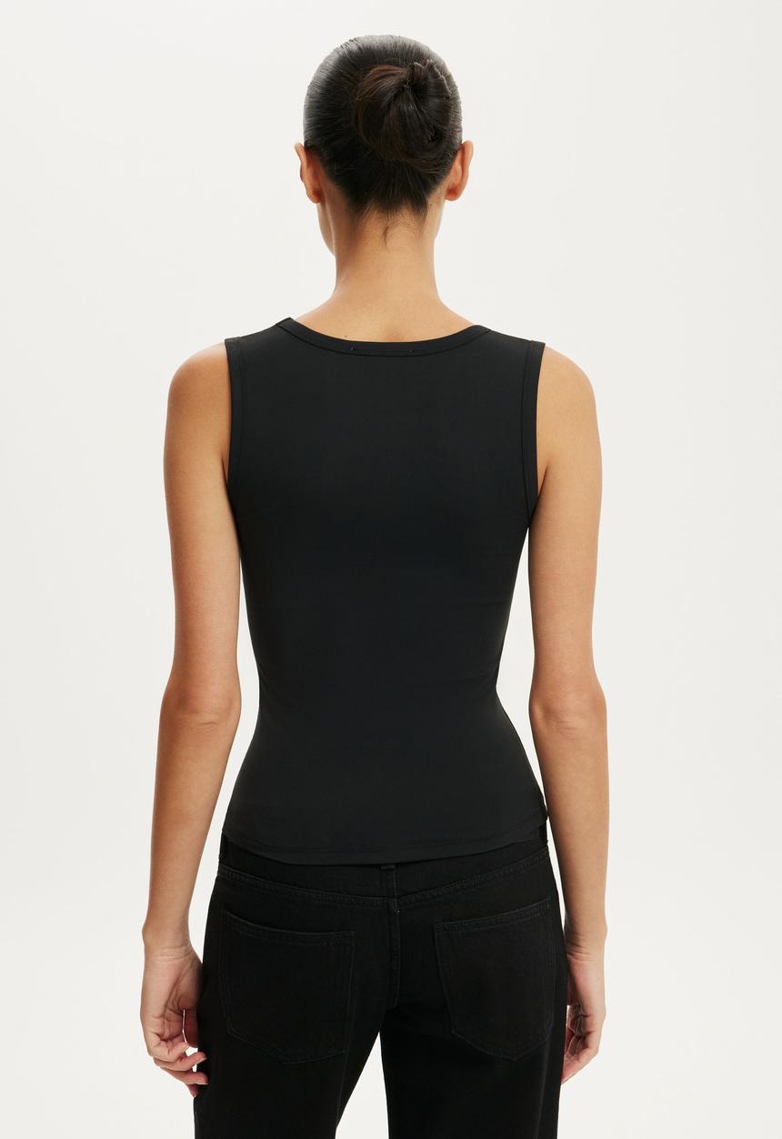 Cotton On - Hold Me V Neck Tank - Black