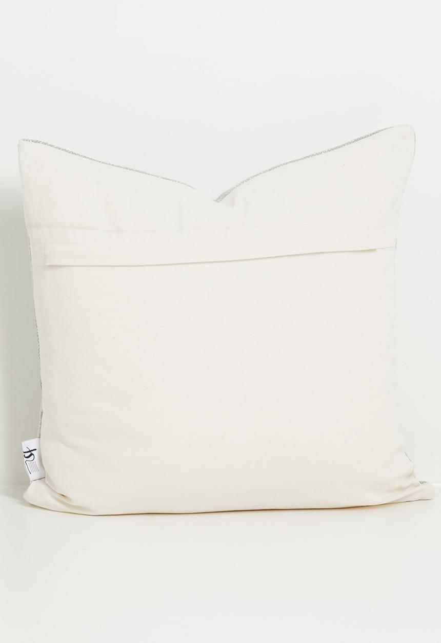 Sixth Floor - Riley Stripe Cotton Woven Cushion Cover - Sage