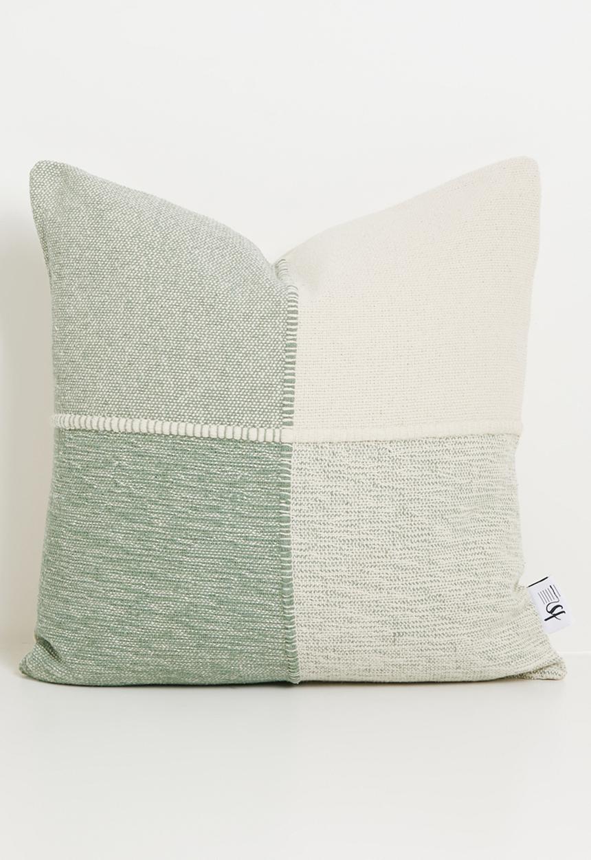Sixth Floor - Woven Grid Cushion Cover - Sage