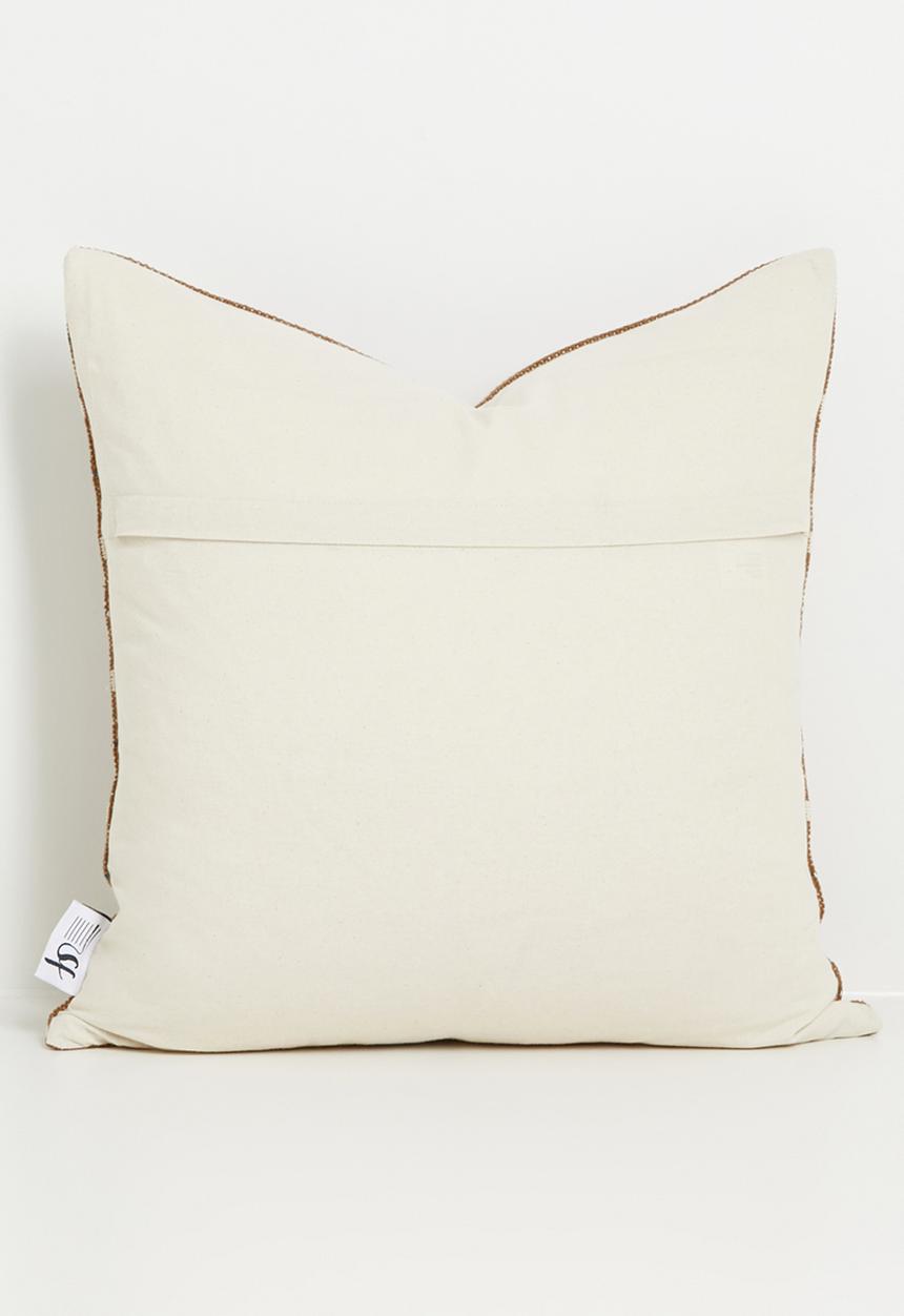 Sixth Floor - Cotton Woven Striped Cushion - Rust
