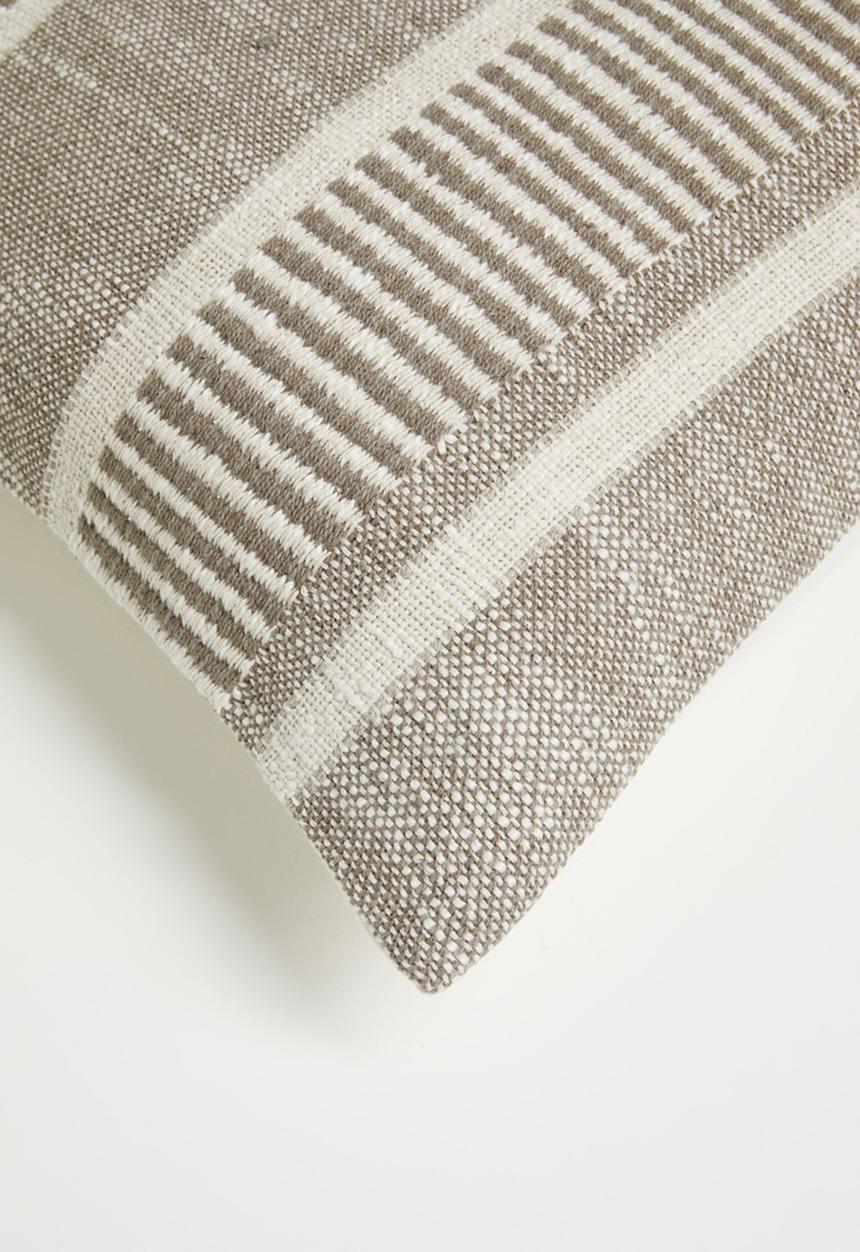 Sixth Floor - Riley Stripe Cotton Woven Cushion Cover - Natural