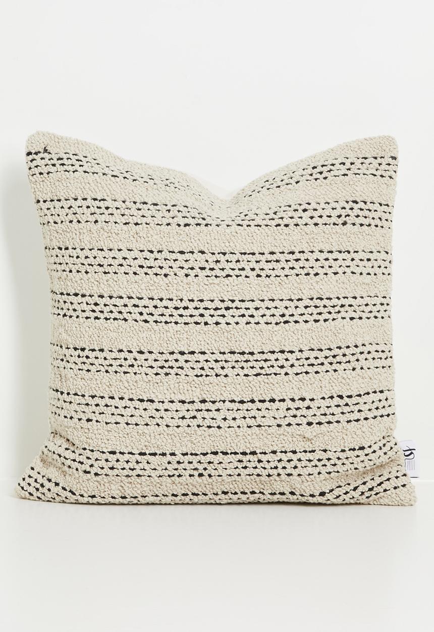 Sixth Floor - Tay Stripe Cotton Woven Cushion Cover - Neutral