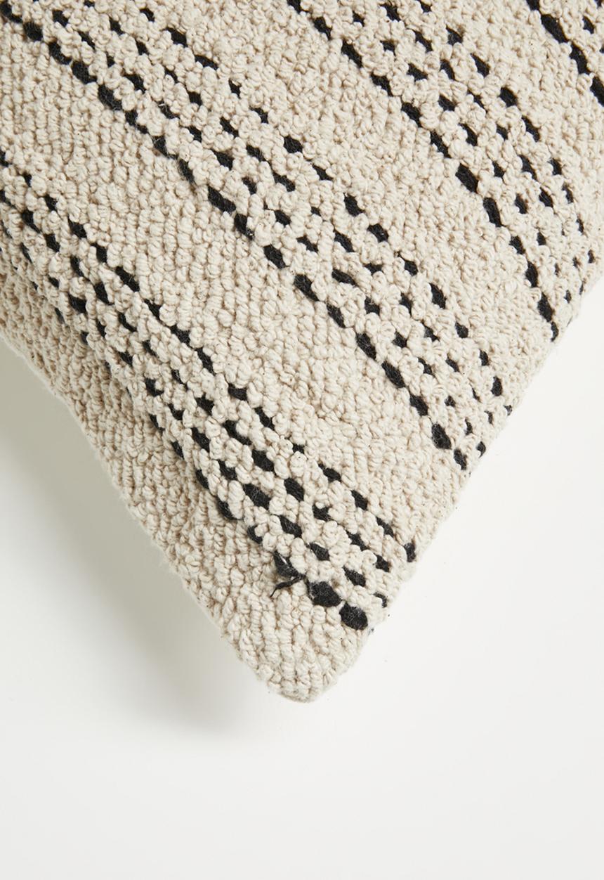 Sixth Floor - Tay Stripe Cotton Woven Cushion Cover - Neutral