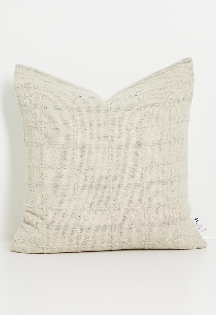 Sixth Floor - Jordan Stripe Cotton Woven Cushion Cover - Neutral