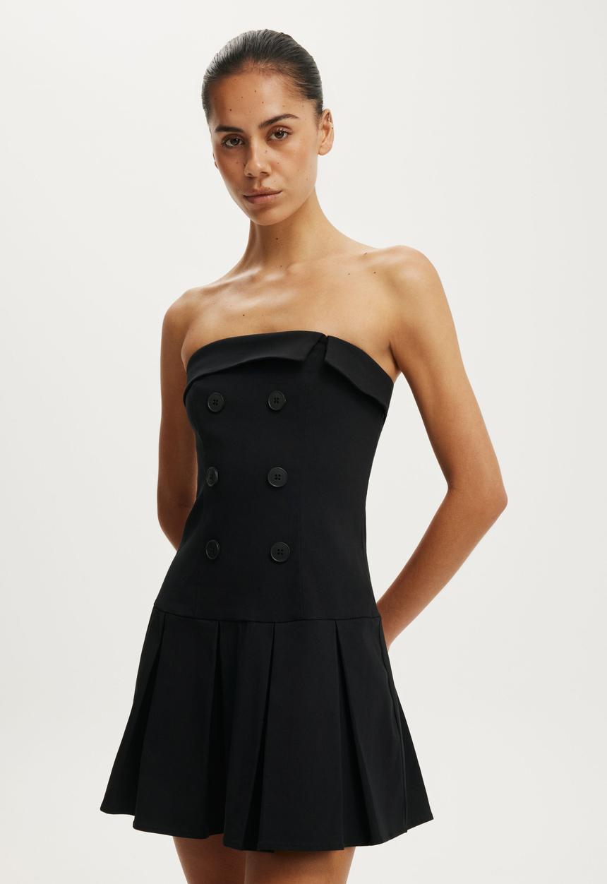 Cotton On - Strapless Suiting Mini Dress - Black