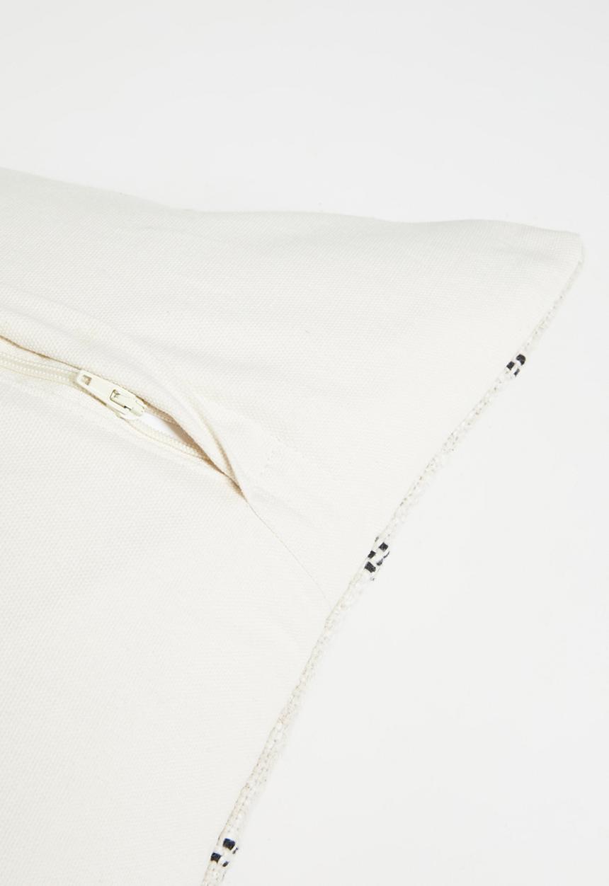 Sixth Floor - Reese Stripe Cotton Woven Cushion cover - Neutral & Charcoal